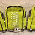 Yellow boot bag with 'WILLY' branding on a clear background
