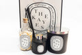 Diptyque-style diffuser, candle and matchbox gift set.