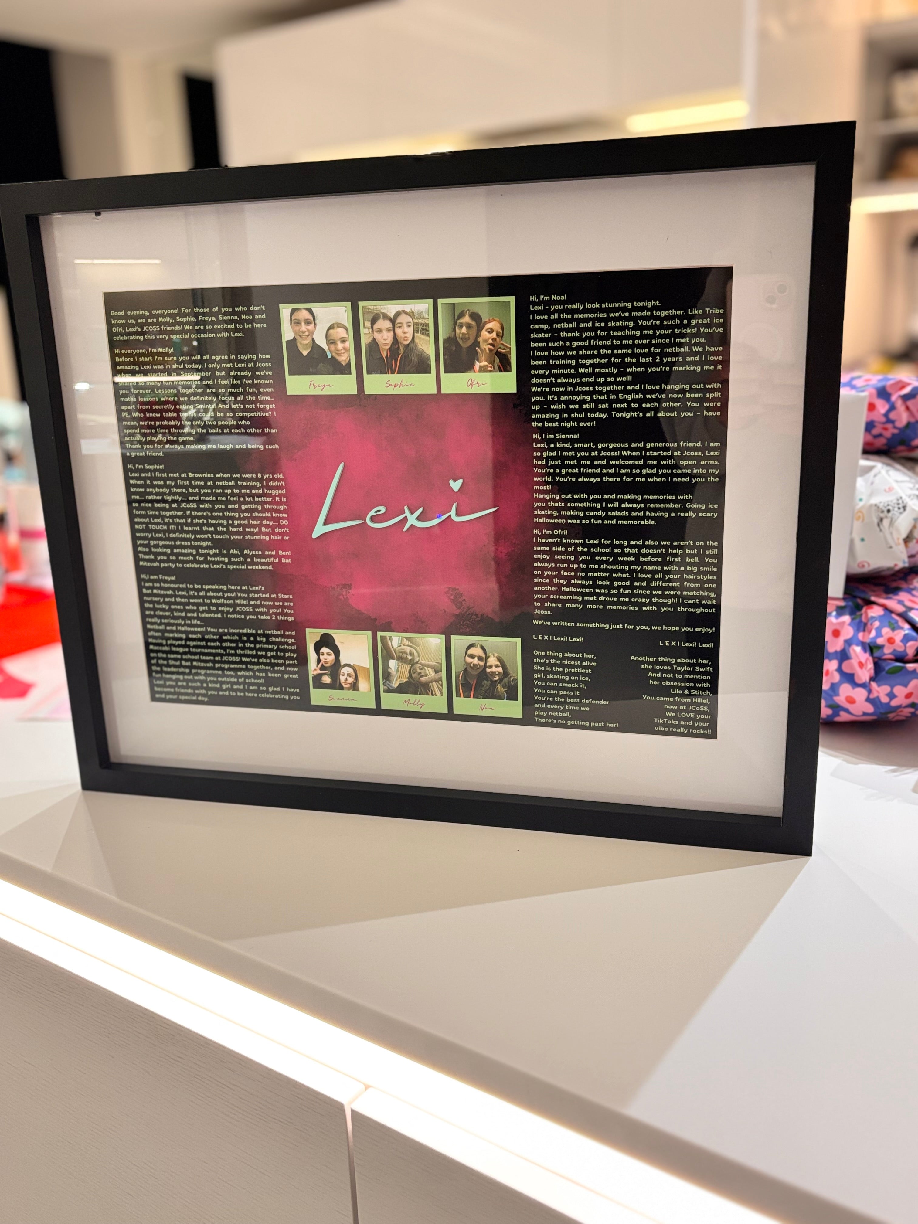 Framed Speech Gift with Photos