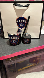 Personalised 'Harry' candle and diffuser set.
