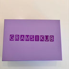 Purple personalised game with 'GRAMSIKUB' text on a light grey background