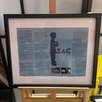 Framed speech gift with silhouette and text on a wooden easel with acrylic