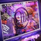 The original Classic Mirror with a purple frame and purple acrylic name by Mirrored Memories with lots of signatures