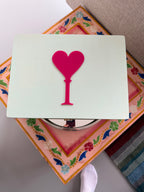 White keepsake box with a pink heart-shaped decorative acrylic piece