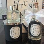 Diptyque-style candle, diffuser and matchbox gift set.