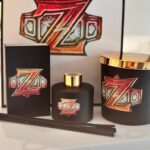 Branded black match box sleeve, candle and diffuser set that says "Z".