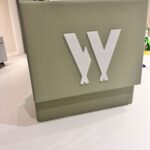 Sage keepsake box with white symbol "W" on the lid