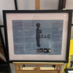 Framed speech gift with silhouette and text on a wooden easel with acrylic